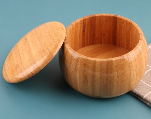 Bamboo Yarn Bowl with Lid – Wooden Yarn Holder