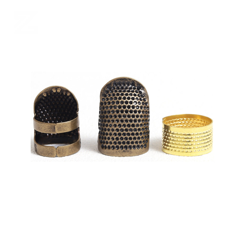 Three-piece metal thimble set for finger protection