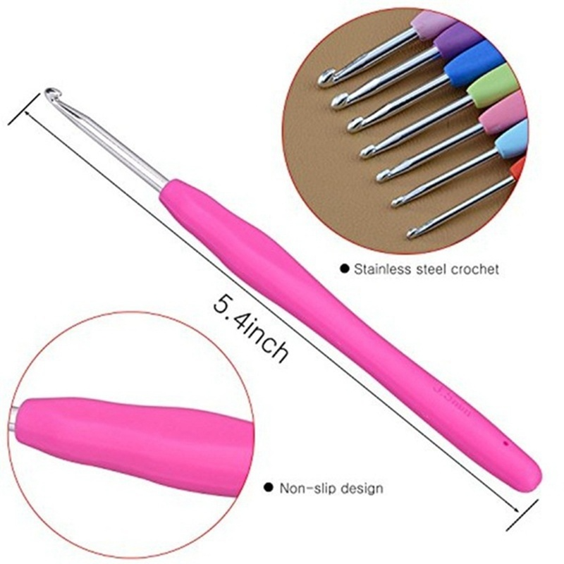 Ergonomic Crochet Hooks for Stiff Hands – 37pc Soft Grip Set