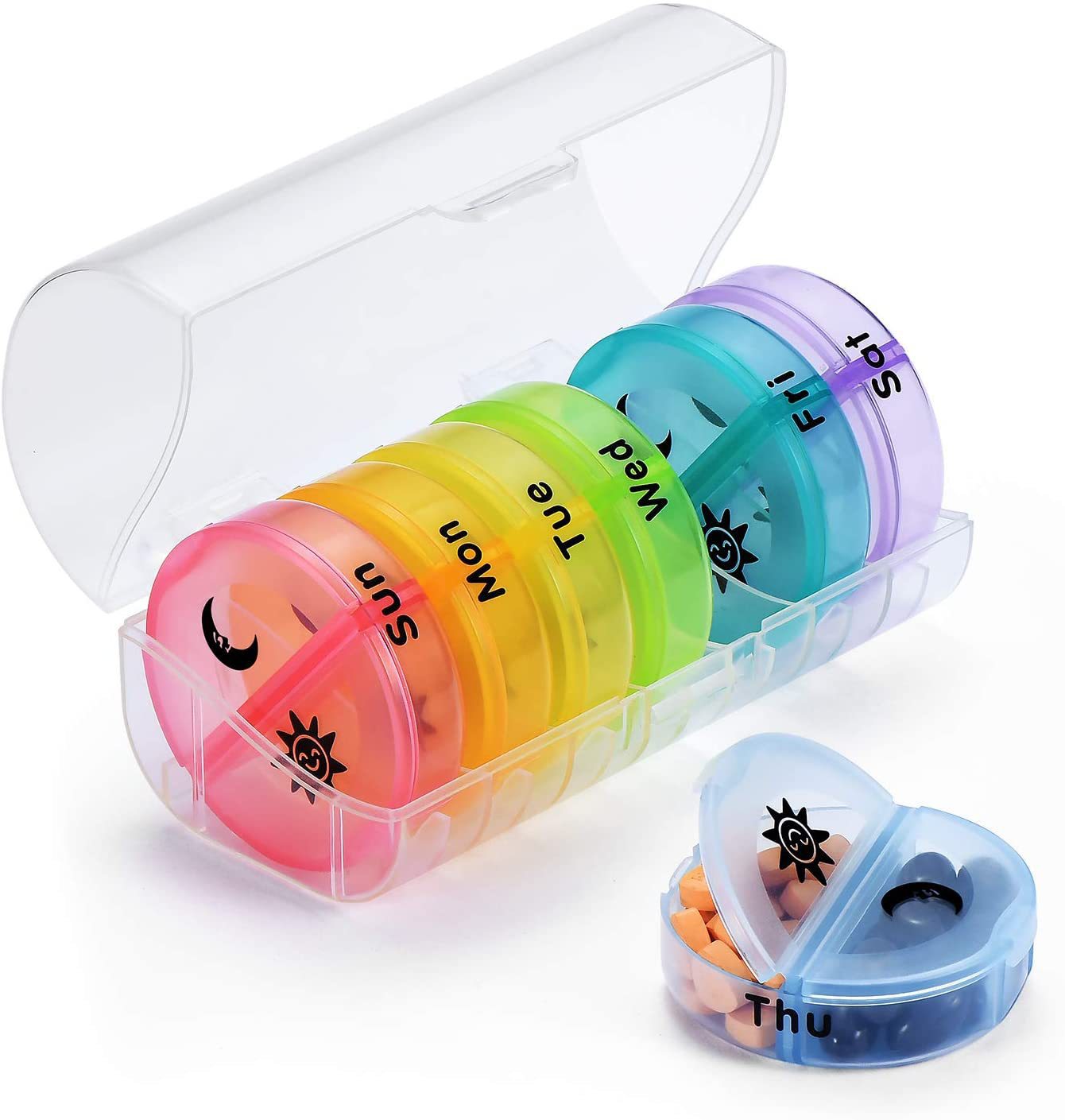 Weekly Pill Organizer – Easy-Open AM/PM 7-Day