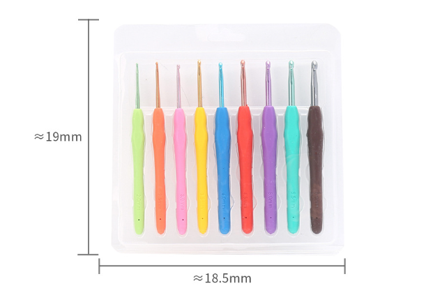 Soft Grip Crochet Hook Set – 9pc Ergonomic Silicone Handles